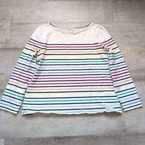 Talbots Woman Long Sleeve Top Blouse Sweatshirt MULTICOLORED STRIPE SIZE XL